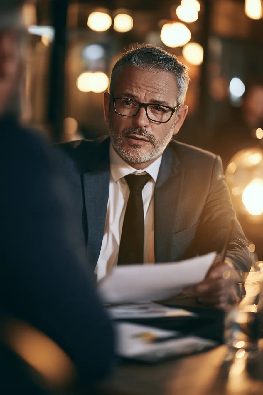 Presenting income documents across a desk during personal loan verification