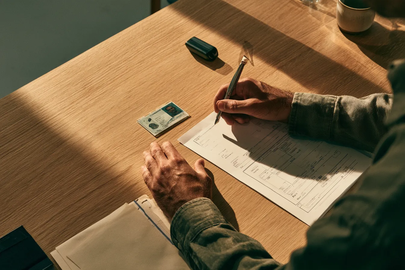Laying out ID and income documents to check personal loan eligibility